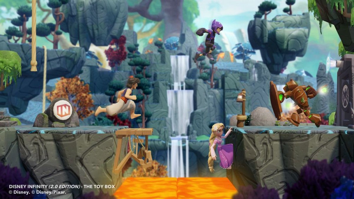 Disney Infinity 2.0 – Xbox One (XONE) gameplay for action-adventure game featuring Marvel characters and customizable Toy Box gameplay.