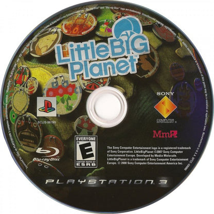 LittleBigPlanet disc art for Playstation 3 (PS3) puzzle-platform video game.