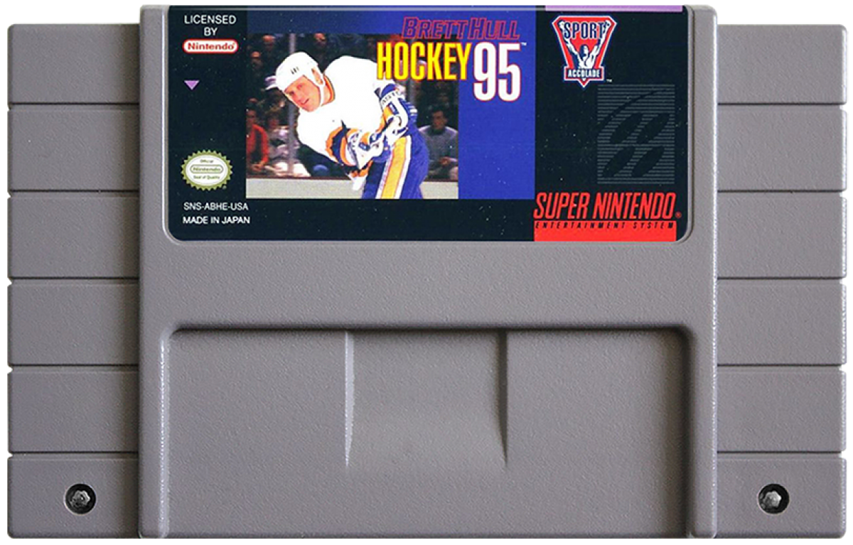 Brett Hull Hockey '95 cartridge for Super Nintendo Entertainment System (SNES) retro video game