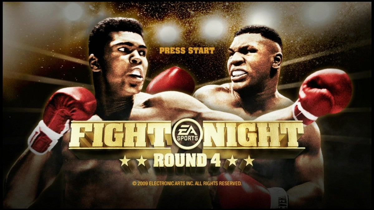 Fight Night Round 4 start screen for Xbox 360 (X360) video game