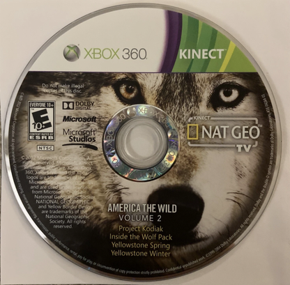 Nat Geo TV for Kinect disc for Xbox 360 (X360) motion-controlled educational adventure video game