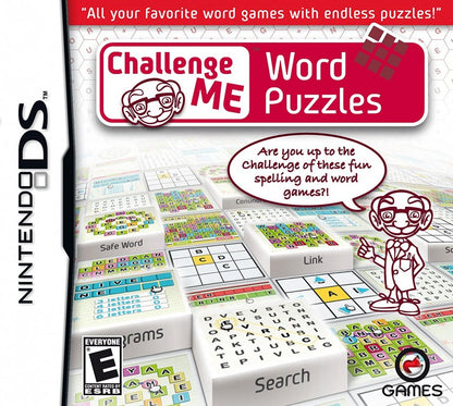 Challenge Me Word Puzzles for Nintendo DS, cover image for a puzzle video game with word challenges, vocabulary gameplay, brain training exercises, and multiple game modes