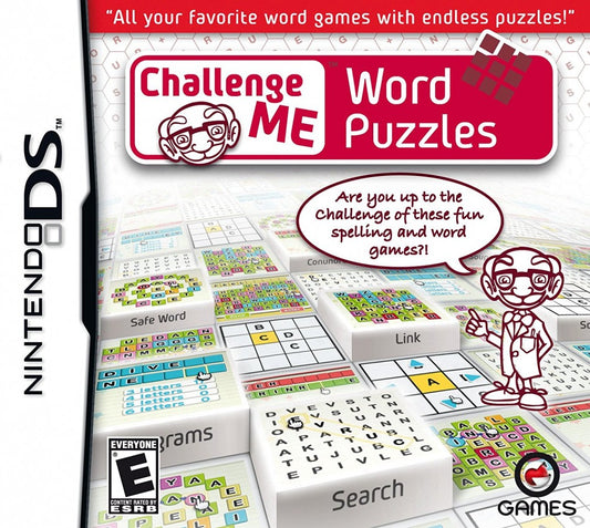 Challenge Me Word Puzzles for Nintendo DS, cover image for a puzzle video game with word challenges, vocabulary gameplay, brain training exercises, and multiple game modes
