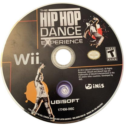 The Hip Hop Dance Experience Nintendo Wii video game, rhythm dance gameplay, motion-controlled performance, music and party game title disc