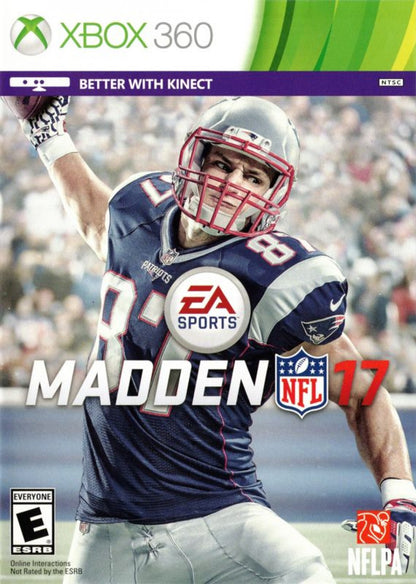 Madden NFL 17 Xbox 360 X360 video game featuring American football sports simulation gameplay NFL teams and players passing plays rushing attacks defensive strategies touchdown scoring quarterback controls play calling franchise mode season competition multiplayer matches realistic football action and classic Xbox 360 sports gaming retro video game collection collectible gaming appeal cover art