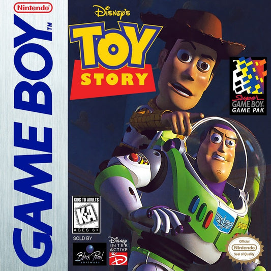 Toy Story for Game Boy (GB) at Gamers INC, featuring classic side-scrolling platform action inspired by the beloved Pixar film, where you play as Woody through varied levels packed with enemies, puzzles, and challenging jumps, delivering a nostalgic handheld adventure that brings the movie’s charm to retro gaming on the go front cover