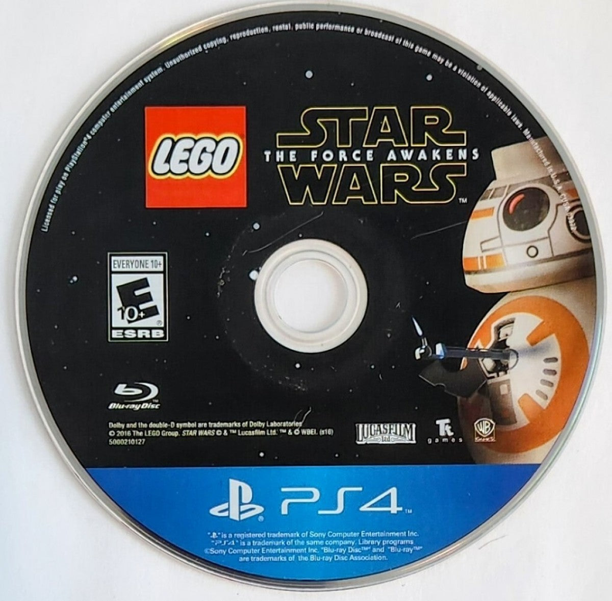 LEGO Star Wars: The Force Awakens disc cover art for PlayStation 4 (PS4) video game. 