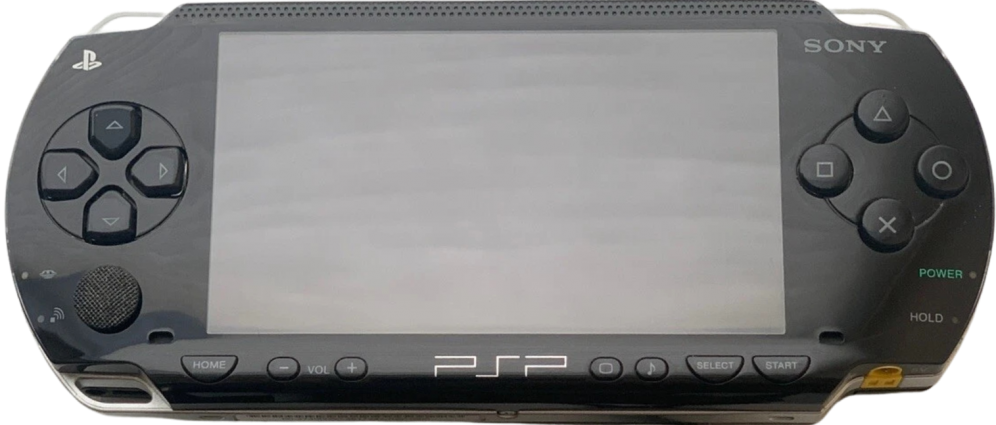 PSP 1000 console Sony PlayStation Portable original model handheld gaming system PSP 1000 fat model classic design UMD disc gaming WiFi multimedia device retro handheld gaming system Sony PSP hardware front