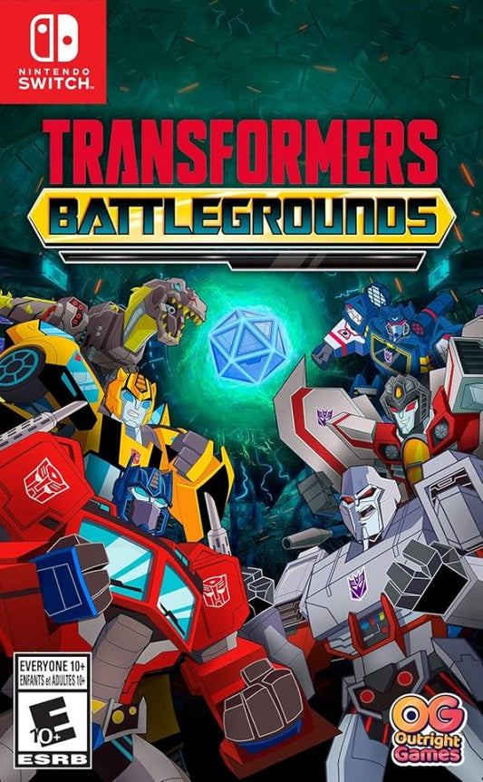 Transformers Battlegrounds Nintendo Switch for retro video game enthusiasts featuring tactical strategy gameplay turn based combat missions iconic Autobot and Decepticon characters team based battles animated inspired adventure and collectible gaming appeal front cover