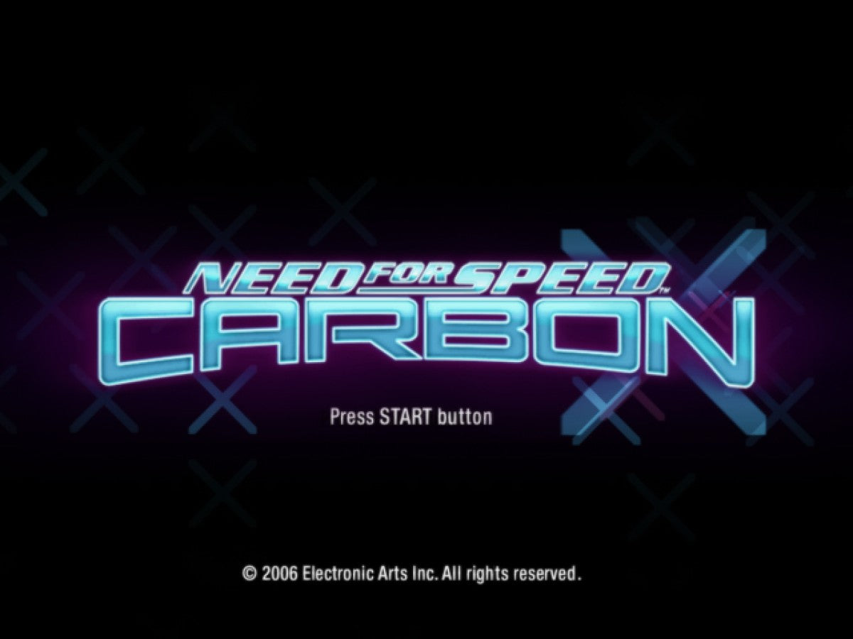 Need for Speed: Carbon title screen for Playstation 2 (PS2) video game
