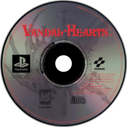 Vandal Hearts disc for PlayStation 1 (PS1) tactical role-playing video game