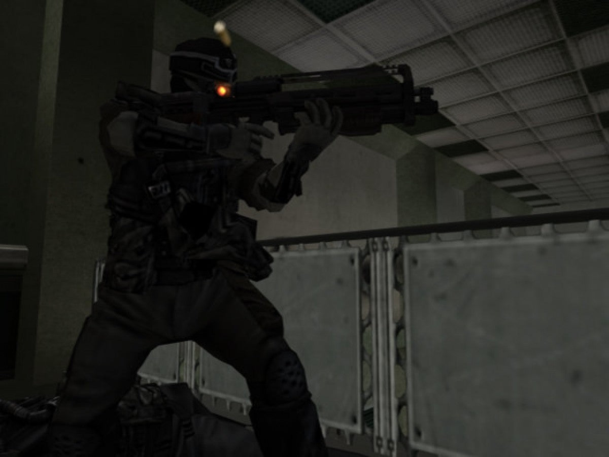 Killzone PS2 Sony PlayStation 2 first person shooter FPS military sci fi war game Helghast enemies tactical combat squad warfare Guerilla Games story campaign multiplayer split screen retro gaming PlayStation 2 software video game title gameplay