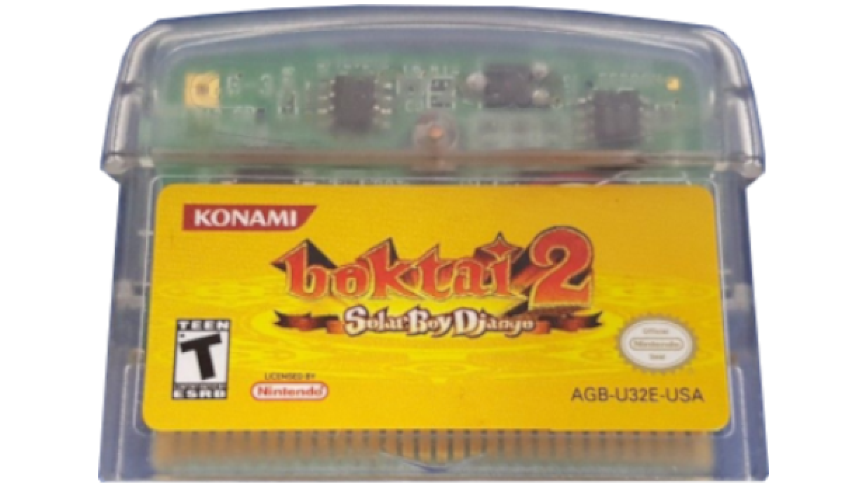 Boktai 2: Solar Boy Django for Game Boy Advance action RPG featuring solar sensor cartridge sunlight gameplay vampire hunting stealth elements sequel to Boktai series cartridge