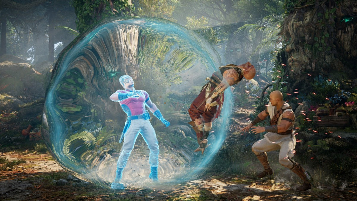 Mortal Kombat 1 Premium Edition for PlayStation 5 (PS5) at Gamers INC, featuring a reborn universe created by the Fire God Liu Kang with an all-new fighting system, brutal fatalities, and exclusive access to the Kombat Pack including six new playable characters and five new Kameo fighters gameplay screenshot