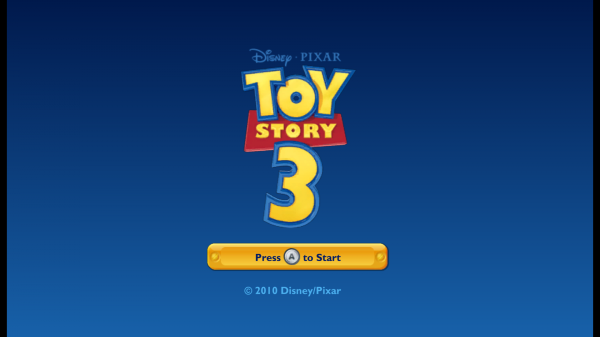 Disney Pixar Toy Story 3: The Video Game title screen art for Nintendo Wii (Wii) video game