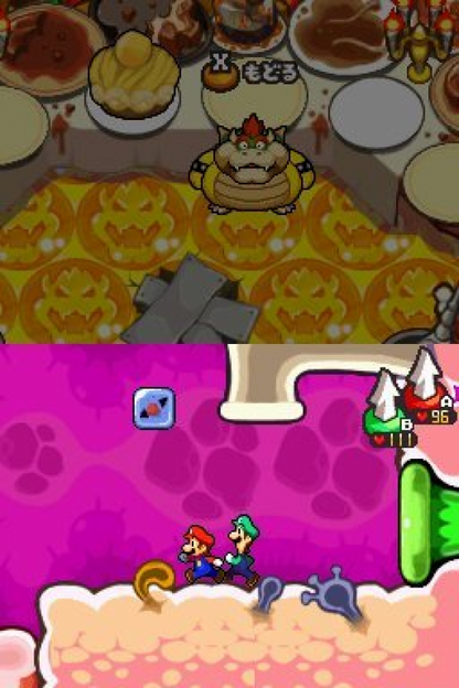 Mario & Luigi: Bowser's Inside Story gameplay for Nintendo DS (DS) RPG adventure video game