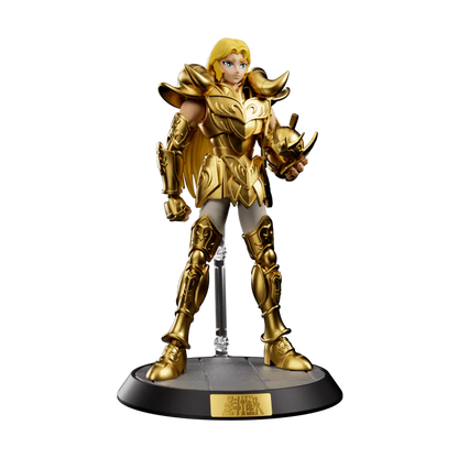 Blokees Saint Seiya Aries Mu Champion Class model kit buildable gold saint figure anime collectible snap fit detailed display piece zodiac warrior character toy for fans 