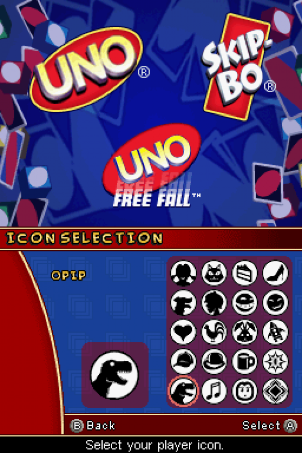 UNO Skip-Bo Nintendo DS video game, classic card games collection, family-friendly gameplay, handheld console title gameplay