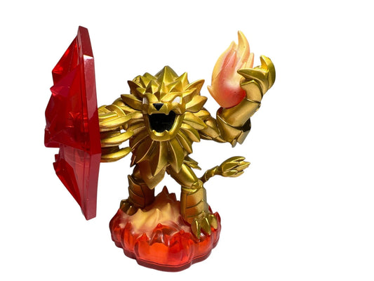 Wildfire Skylanders Trap Team trap master character figure collectible toy fire element lion warrior portal compatible game piece shield wielding guardian figure for Skylanders fans front