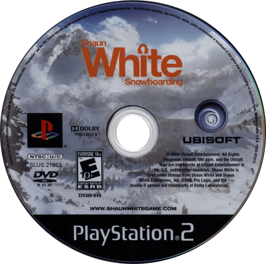 Shaun White Snowboarding – PlayStation 2 (PS2) video game disc, snowboarding sports game.