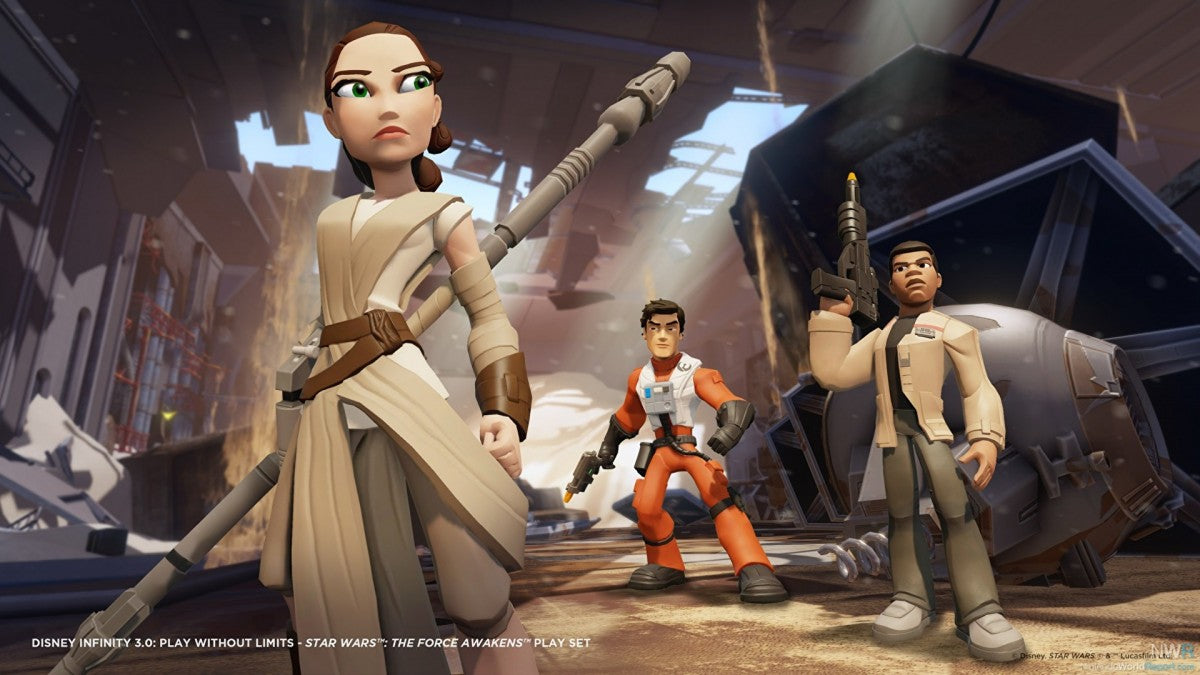 Disney Infinity 3.0 Starter Pack starter pack for the Nintendo Wii U featuring toys to life gameplay with interactive figures a portal base and adventure playsets including Star Wars Marvel and Disney characters with creative Toy Box mode and cooperative play gameplay