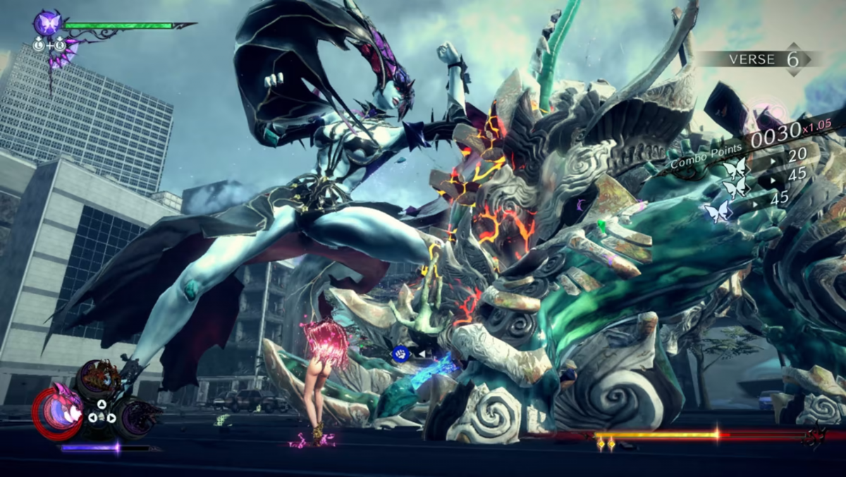 Bayonetta 3 Nintendo Switch game featuring fast-paced witch combat and cinematic action gameplay screenshot