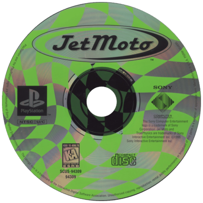 Jet Moto disc for PlayStation 1 (PS1) retro video game 
