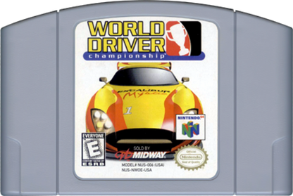 World Driver Championship Nintendo 64 video game featuring realistic arcade racing gameplay licensed cars multiple tracks competitive driving action and classic N64 motorsport title cartridge