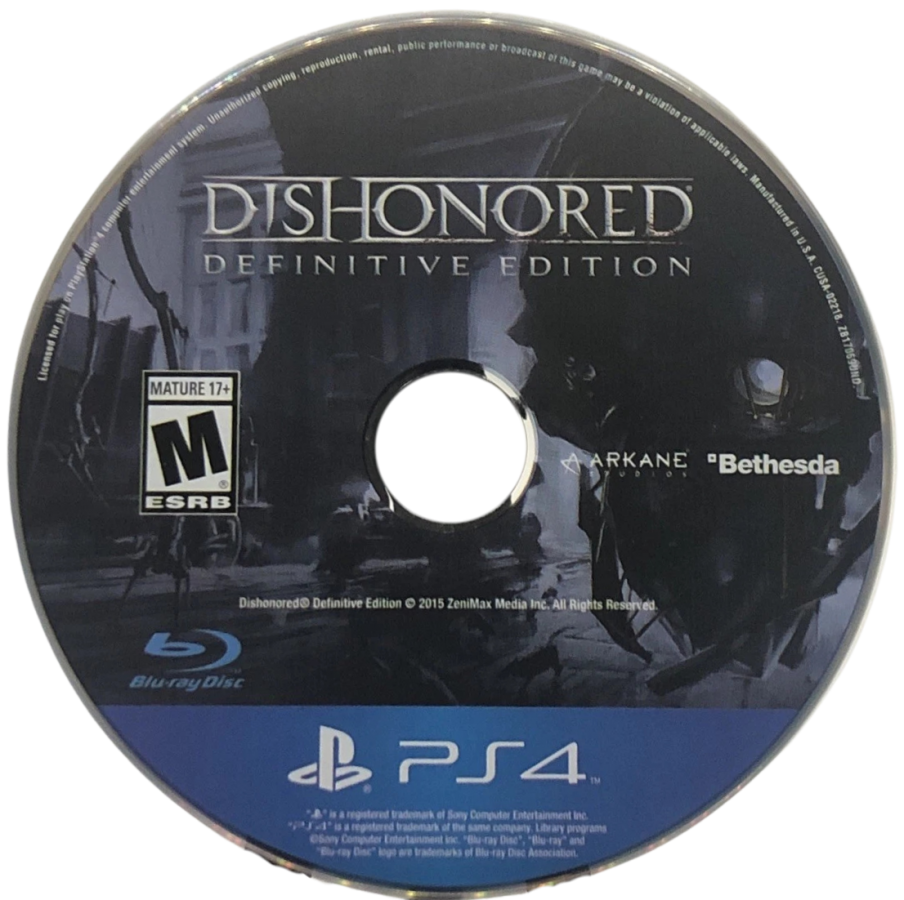 Dishonored [Definitive Edition] – PlayStation 4 (PS4) video game disc, stealth action-adventure by Arkane Studios