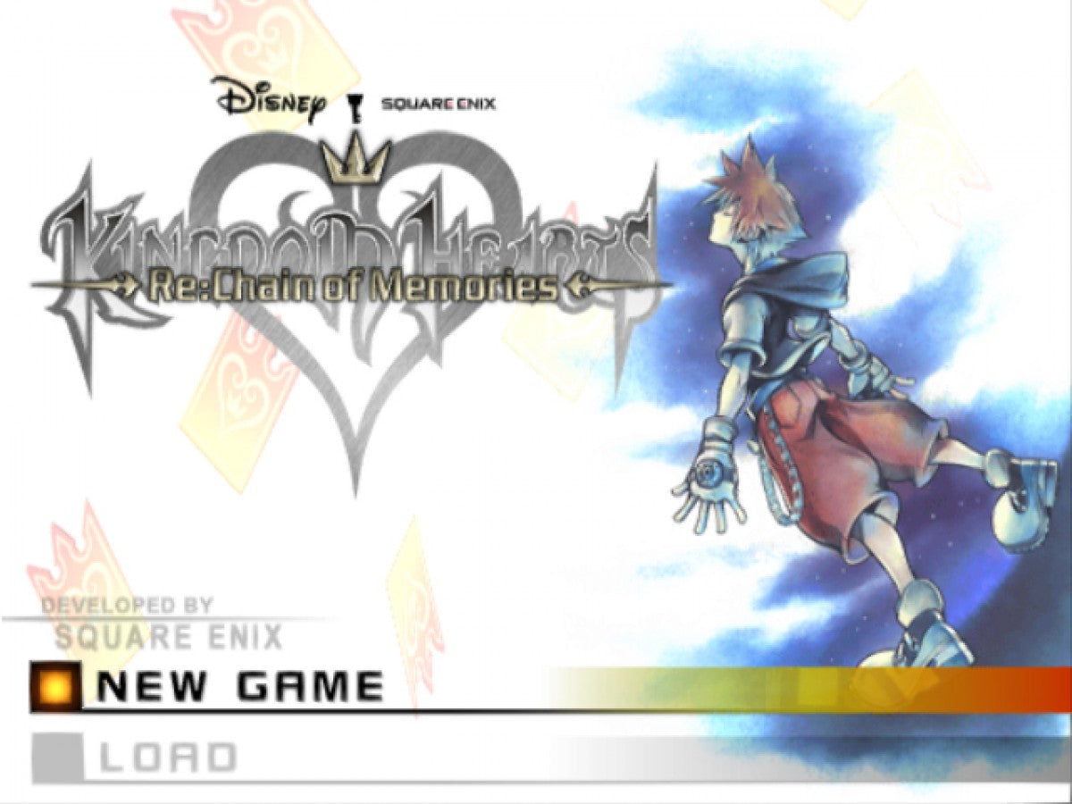 Kingdom Hearts RE: Chain of Memories [Greatest Hits] – PlayStation 2 (PS2) Starting Title Screen Game Art HD resolution image of Video Game