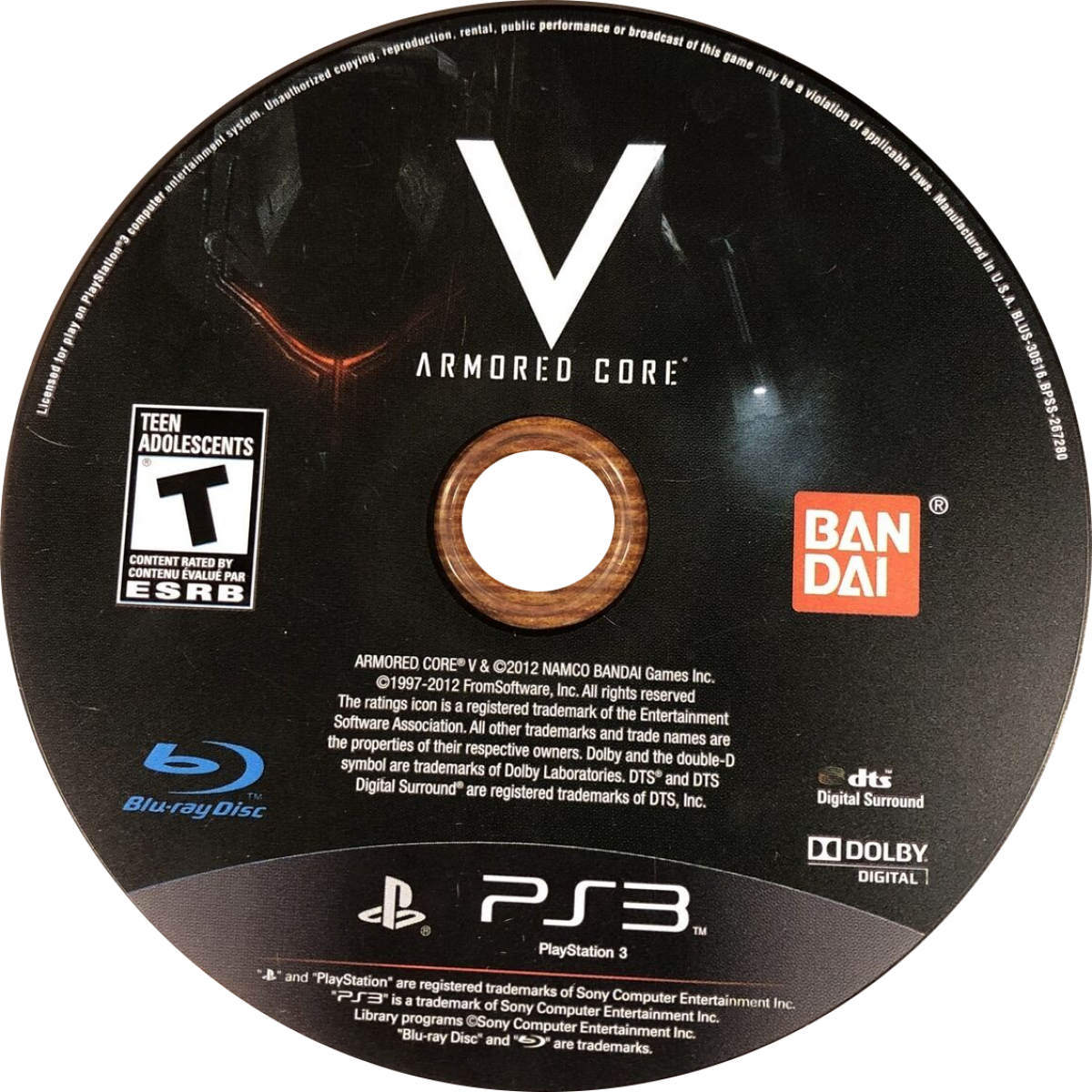 Armored Core V retro PlayStation 3 video game Armored Core mech combat futuristic warfare customizable robots action shooter multiplayer battles console title PlayStation 3 release disc