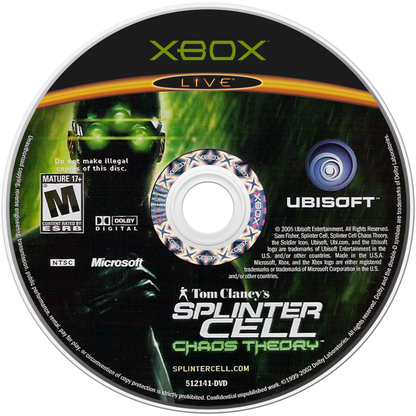Tom Clancy’s Splinter Cell Chaos Theory for Wii stealth action video game featuring tactical espionage gameplay adaptive AI challenging missions and immersive third person spy thriller experience disc