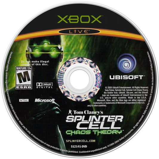 Tom Clancy’s Splinter Cell Chaos Theory for Wii stealth action video game featuring tactical espionage gameplay adaptive AI challenging missions and immersive third person spy thriller experience disc