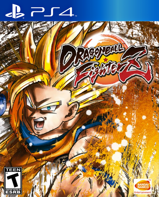 Dragon Ball FighterZ for PlayStation 4 anime fighting game featuring Dragon Ball characters fast paced tag team battles special attacks and competitive versus gameplay cover