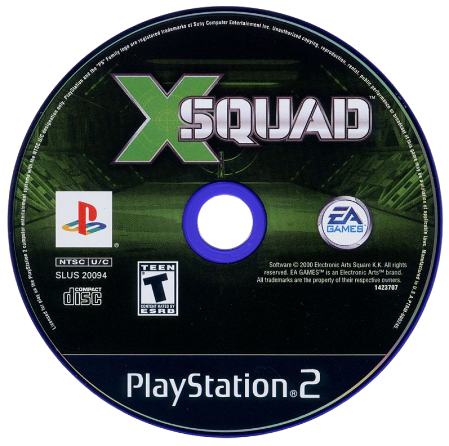 X-Squad – PlayStation 2 (PS2) video game disc, tactical shooter.