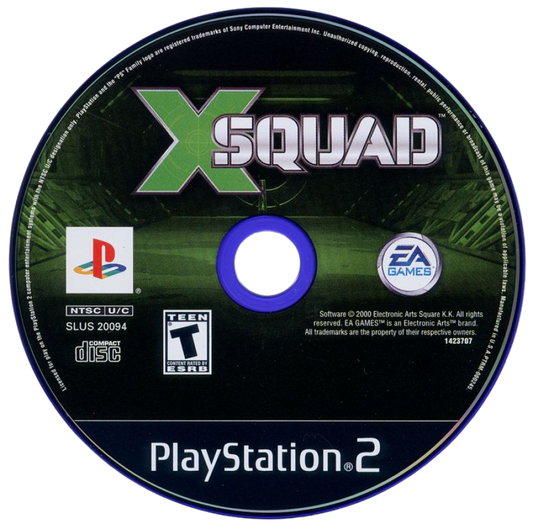 X-Squad – PlayStation 2 (PS2) video game disc, tactical shooter.