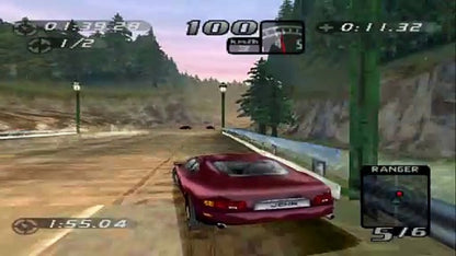 Need for Speed High Stakes game for the PlayStation featuring arcade style racing gameplay with exotic cars police pursuits career progression damage modeling and high risk betting mechanics across varied tracks and race modes gameplay 