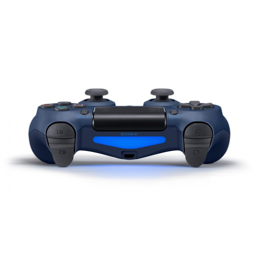 Midnight Blue DualShock 4 wireless controller for PlayStation 4 gaming console top view