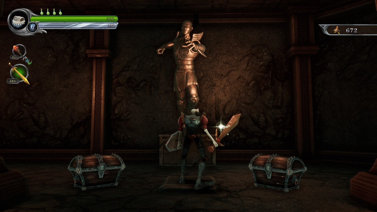 MediEvil game for the PlayStation 4 featuring action adventure gameplay with hack and slash combat puzzle solving and a gothic fantasy setting as Sir Daniel Fortesque battles undead enemies in a remade version of the classic PlayStation title gameplay 