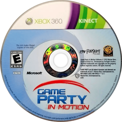 Game Party: In Motion disc for Xbox 360 (X360) motion-controlled party video game
