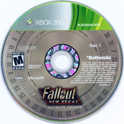 Fallout New Vegas Ultimate Edition Xbox 360/Xbox One post-apocalyptic RPG with faction choices open-world exploration and all included DLC content disc 1