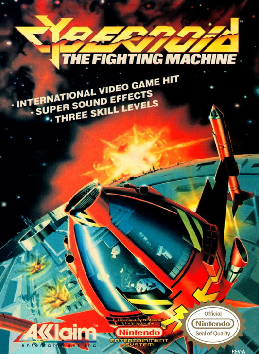 Cybernoid The Fighting Machine Complete in Box CIB Nintendo Entertainment System NES for retro video game enthusiasts featuring side scrolling shoot em up gameplay futuristic spacecraft combat challenging enemy waves powerful weapon upgrades sci fi arcade action complete in box collectible gaming appeal front cover
