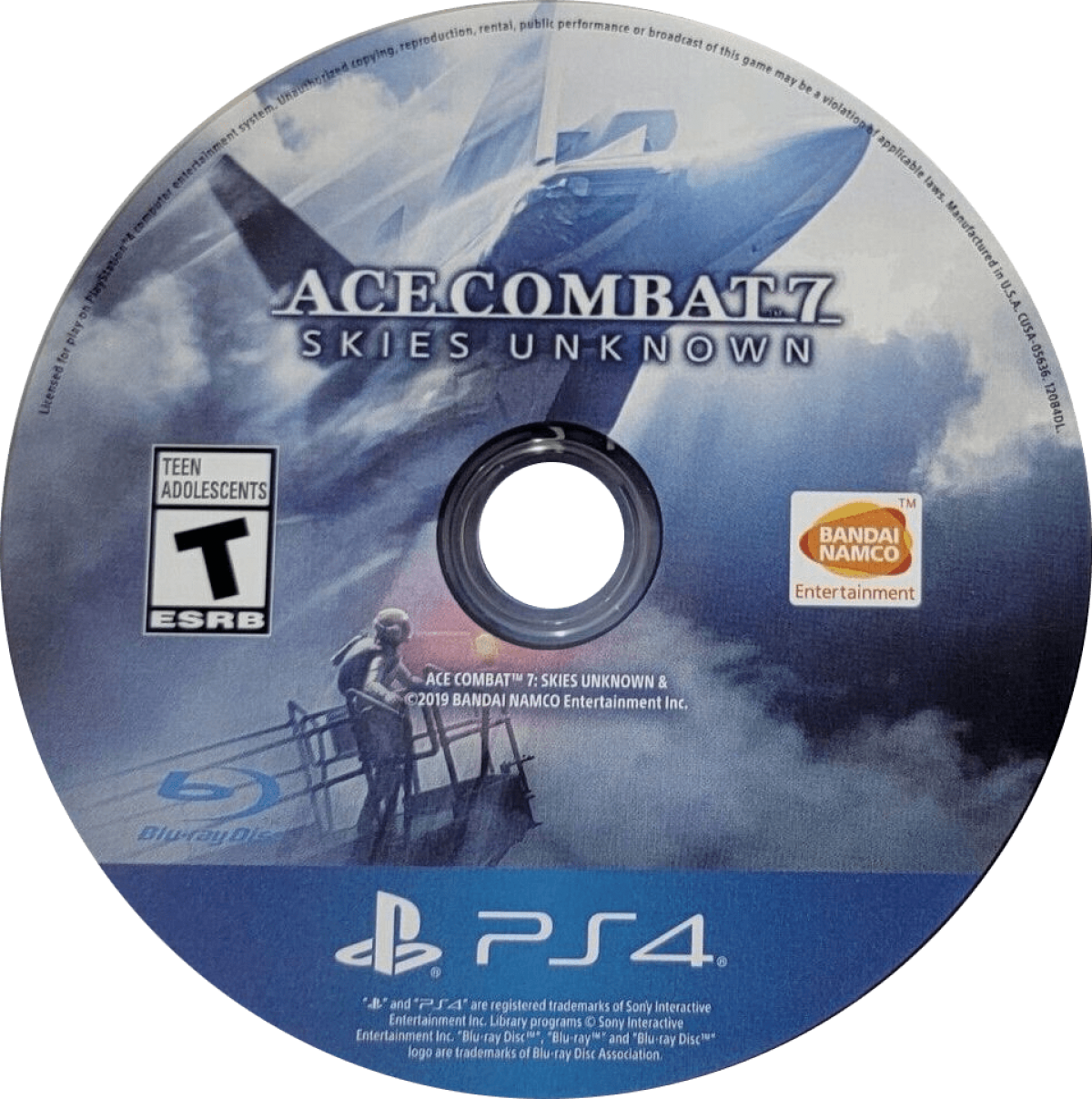 Ace Combat 7 Skies Unknown PS4 Sony PlayStation 4 flight combat simulator jet fighter aerial dogfights realistic aircraft missions story campaign Bandai Namco arcade flight gameplay VR support PlayStation 4 software video game title disc 