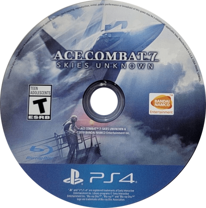 Ace Combat 7 Skies Unknown PS4 Sony PlayStation 4 flight combat simulator jet fighter aerial dogfights realistic aircraft missions story campaign Bandai Namco arcade flight gameplay VR support PlayStation 4 software video game title disc 