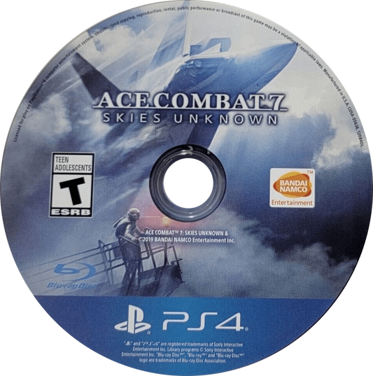Ace Combat 7 Skies Unknown PS4 Sony PlayStation 4 flight combat simulator jet fighter aerial dogfights realistic aircraft missions story campaign Bandai Namco arcade flight gameplay VR support PlayStation 4 software video game title disc 