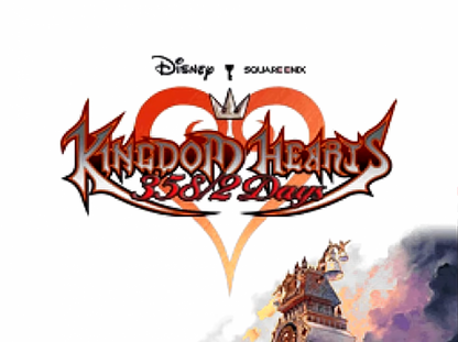 Kingdom Hearts 358/2 Days title screen for Nintendo DS (DS) action RPG fantasy adventure video game