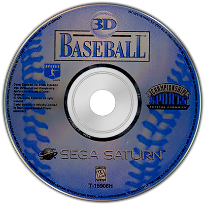 3D Baseball Disc art for Sega Saturn (SS) video game 