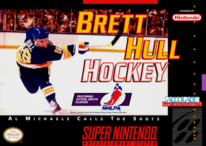 Brett Hull Hockey cover art for Super Nintendo Entertainment System SNES video game