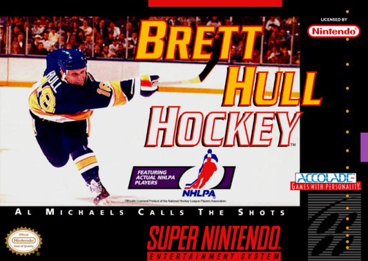 Brett Hull Hockey cover art for Super Nintendo Entertainment System SNES video game