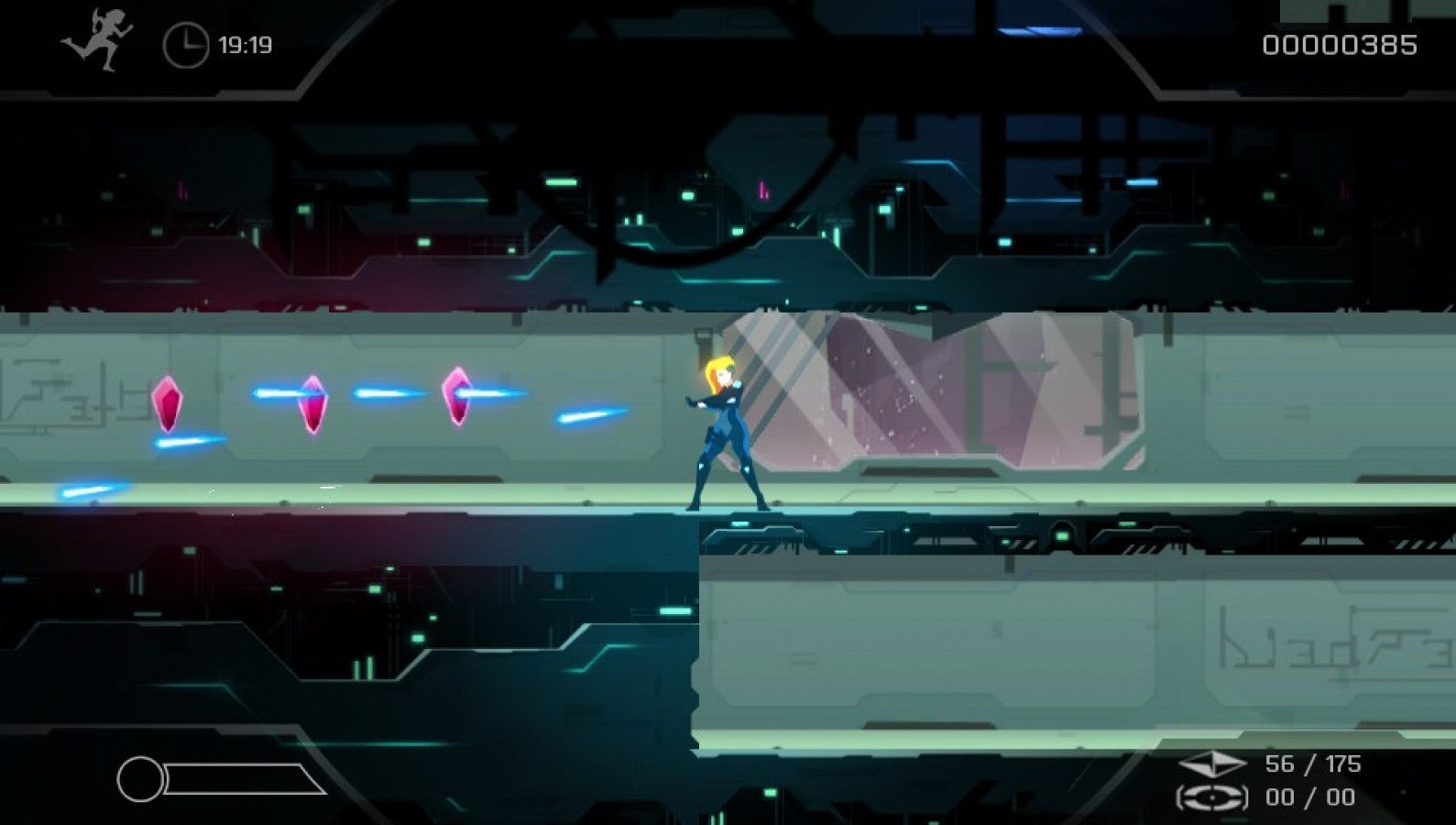 Velocity 2X for PS4 featuring fast-paced shoot ’em up action and platforming gameplay